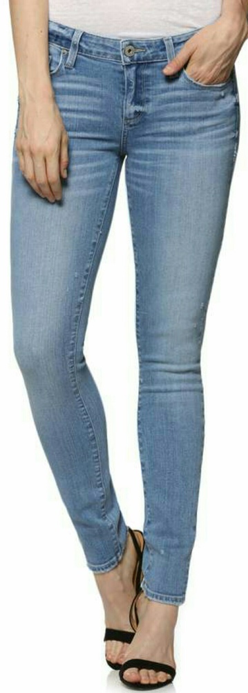 Paige Skyline Ankle Peg Light Wash Jeans